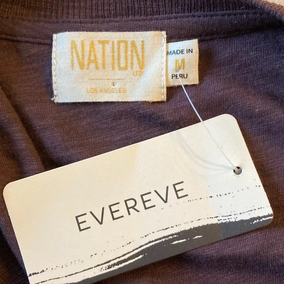 NWT Nation Ltd. Evereve Deep Purple Ruched Sleeve Top Women Size M - Picture 5 of 11